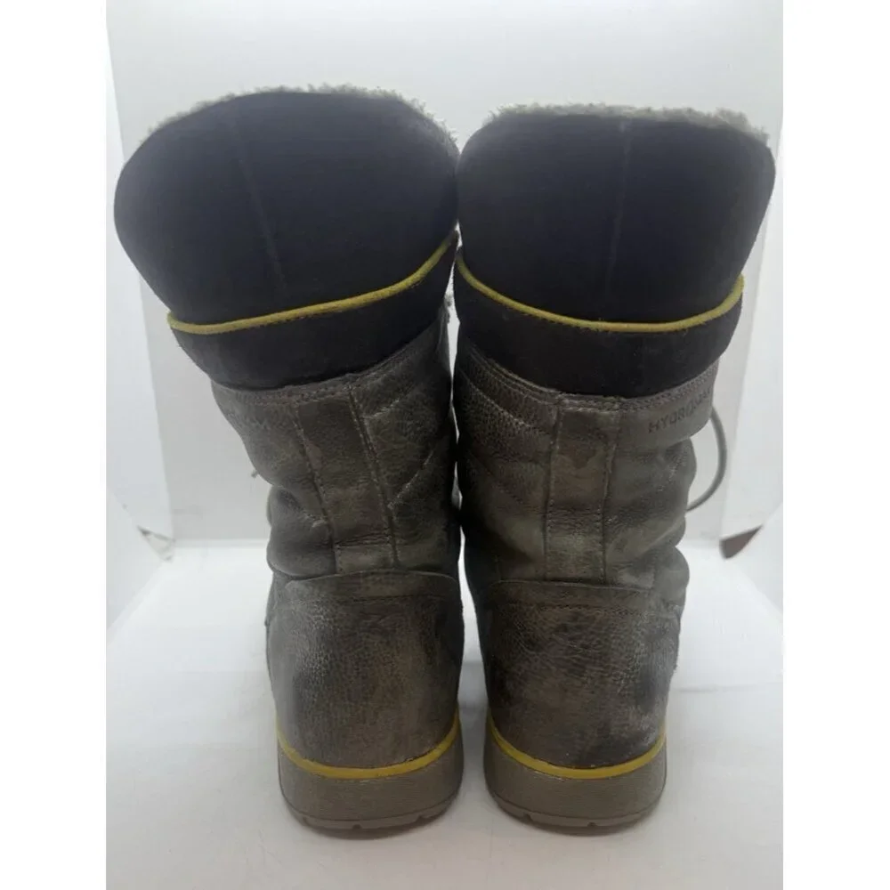 ECCO Siberia Lite Waterproof Winter Boots Graphite Gray Leather EU 41 US 10-10.5